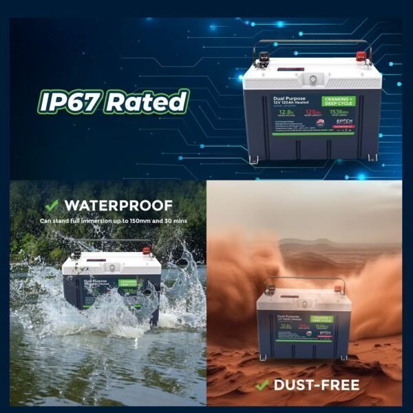 12V 120AH Group 27 LiFePO4 Battery Cranking & Deep Cycle Lithium Battery (Dual Purpose) - Image 6