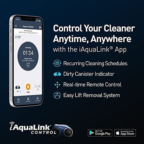 Polaris 9650iQ Sport Robotic Cleaner, Automatic Vacuum for InGround Pools up to 60ft, Smart App, WiFi, Amazon Alexa, 70ft Swivel Cable w/Strong Suction & Easy Access Filter Canister - Image 4