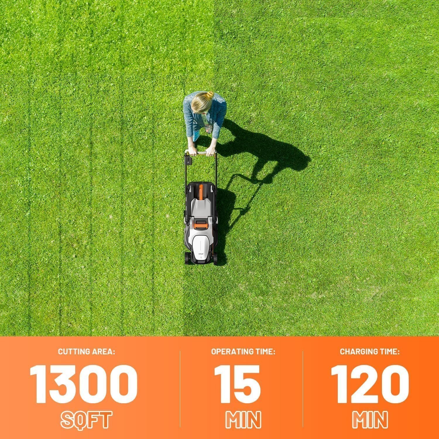 Litheli 13″ 20V Cordless Lawn Mower with 4.0Ah Battery - Image 7