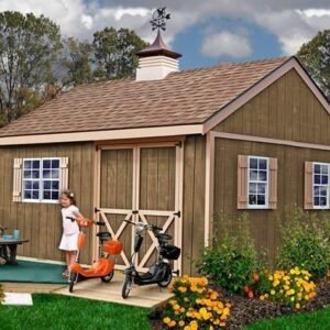 New Castle 16×12 Wood Storage Shed Kit – ALL Pre-Cut