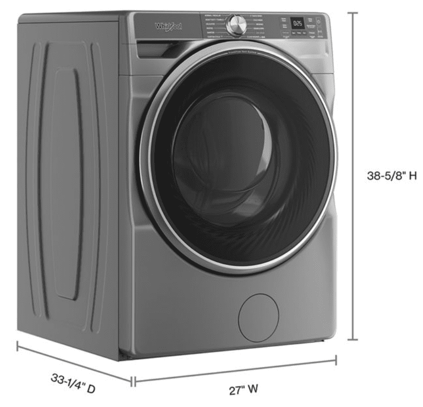 Whirlpool WFW6720RR, 27-Inch, 5.0 cu. ft. Smart Front Load Washer, FreshFlow Vent System, Silver - Image 2