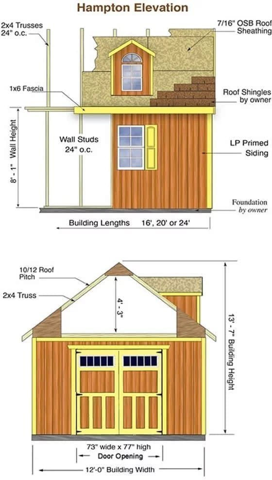 Hampton 12 ft. W x 16 ft. D Wood Storage Shed Kit with Floor (192 Sq. ft.) Installtion Included - Image 10