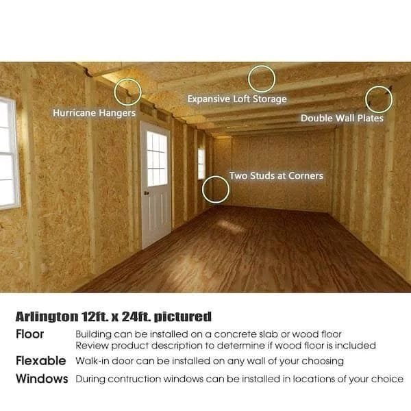 Best barns 12-ft x 20-ft Arlington with Floor Gable Engineered Storage Shed Installation Included - Image 6